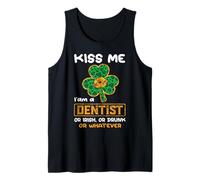 Kiss Me I'm A Dentist with Shamrock St Patricks Day Débardeur