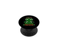 Kiss Me I'm A Firefighter Skull Shamrock St Patricks Day PopSockets PopGrip Adhésif