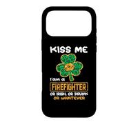 Kiss Me I'm A Firefighter with Shamrock St Patricks Day Coque pour iPhone 17 Pro Max