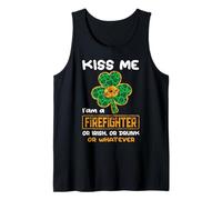 Kiss Me I'm A Firefighter with Shamrock St Patricks Day Débardeur