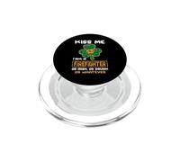 Kiss Me I'm A Firefighter with Shamrock St Patricks Day PopSockets PopGrip pour MagSafe