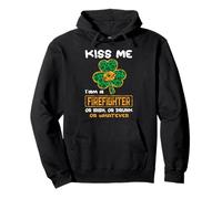 Kiss Me I'm A Firefighter with Shamrock St Patricks Day Sweat à Capuche