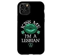 Kiss Me I'm a Lesbian St Patricks Day Green Lips Les Pride Coque pour iPhone 11 Pro