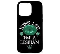 Kiss Me I'm a Lesbian St Patricks Day Green Lips Les Pride Coque pour iPhone 15 Pro Max