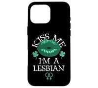 Kiss Me I'm a Lesbian St Patricks Day Green Lips Les Pride Coque pour iPhone 16 Pro Max