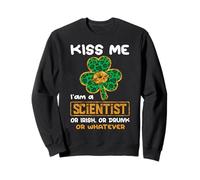 Kiss Me I'm A Scientist Funny Shamrock St Patricks Day Sweatshirt