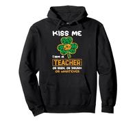 Kiss Me I'm A Teacher with Shamrock St Patrick's Day Sweat à Capuche