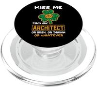 Kiss Me I'm an Architect with Shamrock St Patricks Day PopSockets PopGrip pour MagSafe