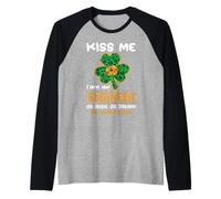 Kiss Me I'm an Engineer with Shamrock St Patricks Day Manche Raglan