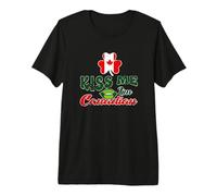 Kiss Me, I'm Canadian Fun and Patriotic Expression T-Shirt Haut de Gamme