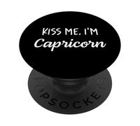 Kiss me, I'm Capricorn - Horoscope drôle Zodiaque PopSockets PopGrip Adhésif