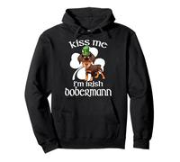 Kiss Me I'm Dobermann Dog Shamrock St Patricks Day Sweat à Capuche