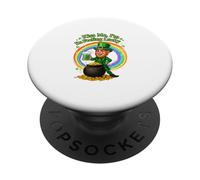 Kiss Me I'm Feeling Lucky Funny St. Patrick's Day Leprechaun PopSockets PopGrip Adhésif
