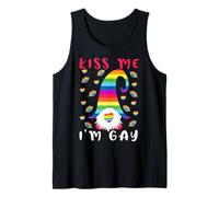Kiss Me Im Gay Nain de Noël LGBTQ Pride Graphic Débardeur