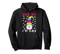 Kiss Me Im Gay Nain de Noël LGBTQ Pride Graphic Sweat à Capuche