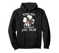Kiss Me I'm Irish Pit Bull Dog Shamrock St Patricks Day Sweat à Capuche
