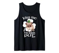 Kiss Me I'm Irish Pug Dog Shamrock Funny St Patricks Day Débardeur