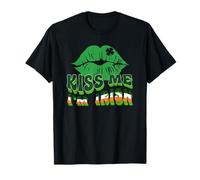 Kiss Me I'm Irish St. Patrick's Day Lips & Irlande Flag T-Shirt