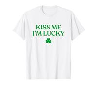 Kiss Me I'm Lucky Shirt Shamrock Funny St Patricks Day Irish T-Shirt