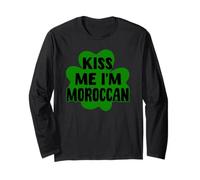 Kiss Me I'm Maroc Costume marocain pour la Saint-Patrick Manche Longue