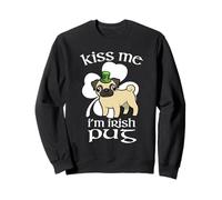 Kiss Me I'm Pug Dog Shamrock St Patricks Day Sweatshirt