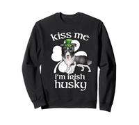Kiss Me I'm Siberian Husky Dog Shamrock St Patricks Day Sweatshirt