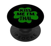 Kiss Me I'm Thai Costume Amusant pour la Saint-Patrick PopSockets PopGrip Adhésif