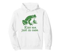 Kiss Me Just in Case Funny Frog Sweat à Capuche