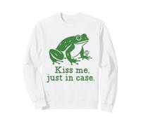 Kiss Me Just in Case Funny Frog Sweatshirt