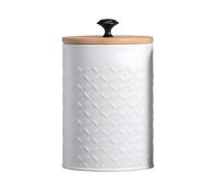 kiss me Lot de boîtes blanches pour thé, café et sucre avec couvercles hermétiques en bambou, bocaux de rangement pour grains de café, décoration de cuisine, essentiels de cuisine