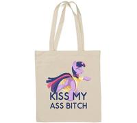 Kiss My Ass Btch Art Sac fourre-tout en coton naturel Blanc