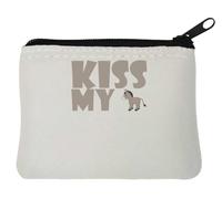 Kiss My Ass Pochette porte-monnaie en néoprène Motif graphique humoristique Blanc 10 x 11 cm, blanc, Taille unique
