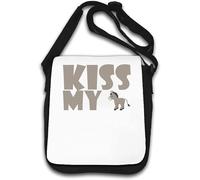 Kiss My Ass Sac à bandoulière humoristique Gris, blanc, Taille unique