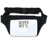 Kiss My Ass Sac banane avec motif graphique Gris