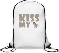 Kiss My Ass Sac de gym avec cordon de serrage Gris, blanc, Taille unique