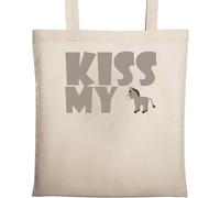 Kiss My Ass Sac fourre-tout en coton écologique avec graphique gris, beige, Taille unique