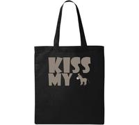 Kiss My Ass Sac fourre-tout en coton écologique avec graphisme gris, Noir , Taille unique