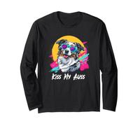 Kiss My Auss 80s 90s Blue Merle Australian Shepherd Lover Manche Longue
