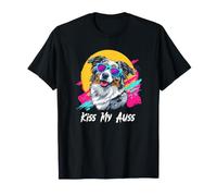 Kiss My Auss 80s 90s Blue Merle Australian Shepherd Lover T-Shirt