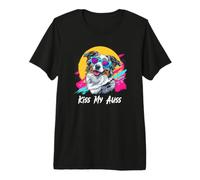 Kiss My Auss 80s 90s Blue Merle Australian Shepherd Lover T-Shirt Haut de Gamme