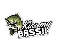 Kiss My Bass Boat Sticker Decal Boat Fishing Tackle 4x4