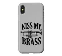 Kiss My Brass Trompette Jeu de Mots Amusant Musicien Coque pour iPhone X/XS