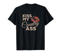 Kiss My Country Ass, drapeau patriotique grunge lèvres T-Shirt