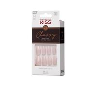 KISS NAILS CLASSIQUES Modèle KCS02C Lot de 28 ongles artificiels - Manucure prête, colle gel et accessoires inclus