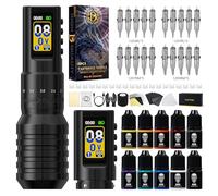 Kiss Of Dragon Pistolet à tatouage R350 sans fil réglable avec poignée de 42 mm Batterie professionnelle 1600 mAh