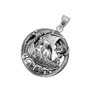 Kiss of Leather 386 Pendentif en forme de bateau viking en argent sterling 925