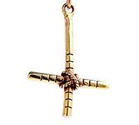 Kiss of Leather Croix inversée satan sataniste diable en bronze n°24, Bronze