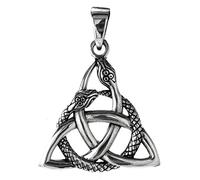 Kiss of Leather Noeud celtique avec pendentif serpent en argent sterling 925 N° 325, Argent sterling, Pas de gemme