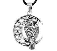 Kiss of Leather Pendentif corbeau dans la lune en argent 925 N° 392