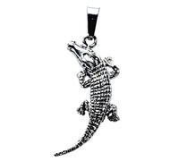 Kiss of Leather Pendentif crocodile en acier inoxydable n°21, Acier inoxydable